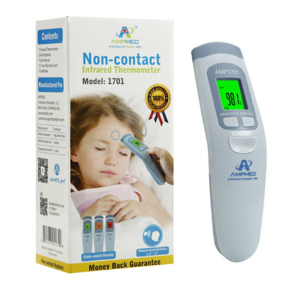 AMPMED Non-Contact Digital Infrared Forehead Thermometer - Picture 1 of 4